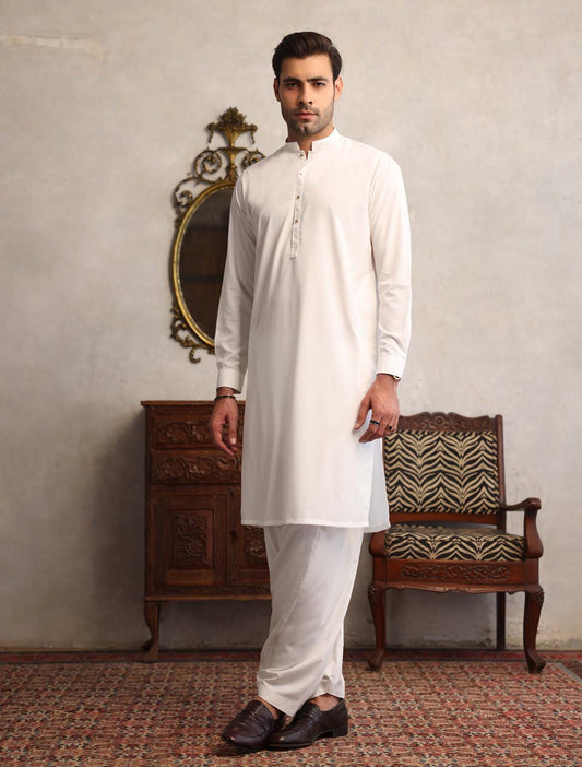OFF-WHITE EMBROIDERED KAMEEZ SHALWAR