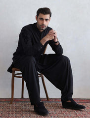 BLACK APLEAK KAMEEZ SHALWAR