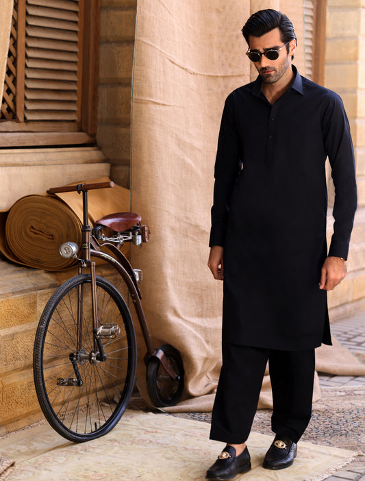 BLACK PREMIUM 100% COTTON KAMEEZ SHALWAR