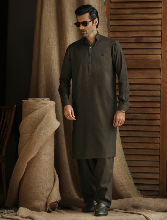 BROWN TWO TONE KAMEEZ SHALWAR