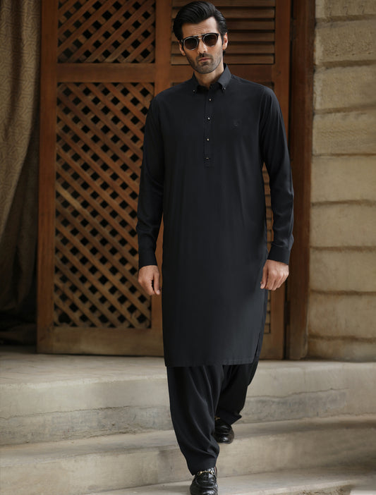BLACK PREMIUM COTTON KAMEEZ SHALWAR