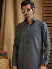 DARK GRAY PREMIUM 100% COTTON TWILL KAMEEZ SHALWAR