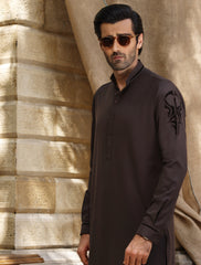 BROWN KAMEEZ APPLIQUE SHALWAR