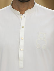 OFFWHITE HAND APPLIQUE KAMEEZ SHALWAR