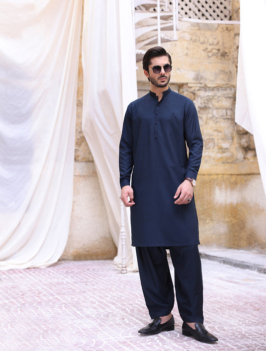 BLUE TWO TONE KAMEEZ SHALWAR