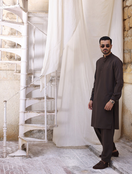 BROWN DESIGNER KAMEEZ SHALWAR