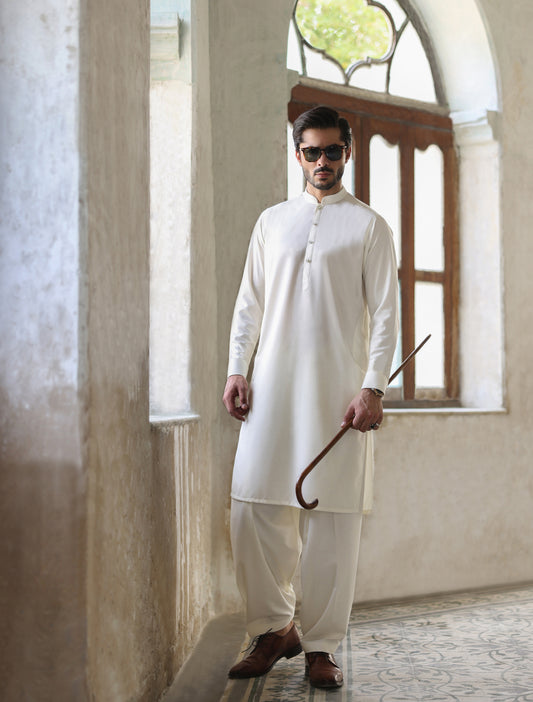 OFF-WHITE KAMEEZ SHALWAR