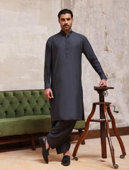 GRAY TWILL KAMEEZ SHALWAR
