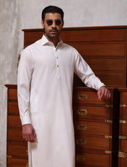 PEARL WHITE TWILL KAMEEZ SHALWAR