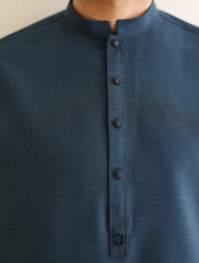 BLUE TEXTURED KAMEEZ SHALWAR