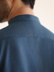 BLUE TEXTURED KAMEEZ SHALWAR