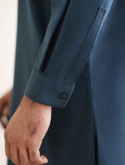 BLUE TEXTURED KAMEEZ SHALWAR