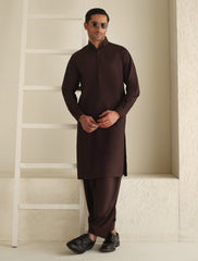 MAROON TEXTURED KAMEEZ SHALWAR