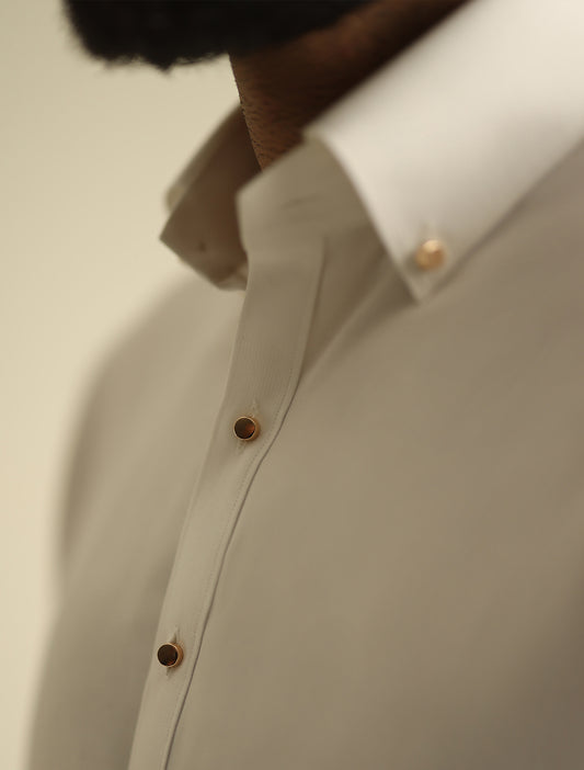 OFF-WHITE BUTTON-DOWN KAMEEZ SHALWAR