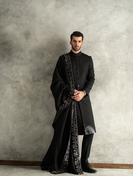 BLACK CLASSIC SHERWANI