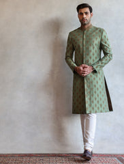 GREEN HEAVY EMBROIDERED SHERWANI