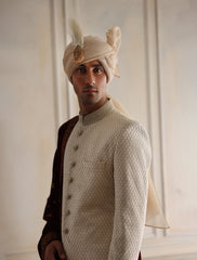 LIGHT BEIGE EMBROIDERED SHERWANI