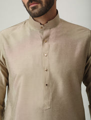 BEIGE COTTON SILK KURTA PAJAMA