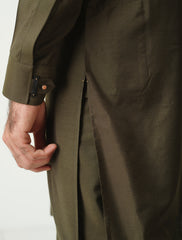 GREEN COTTON SILK KURTA PAJAMA
