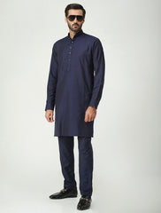 BLUE COTTON SILK KURTA PAJAMA