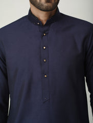 BLUE COTTON SILK KURTA PAJAMA