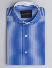 BLUE PIN STRIPE - SPREAD COLLAR SHIRT