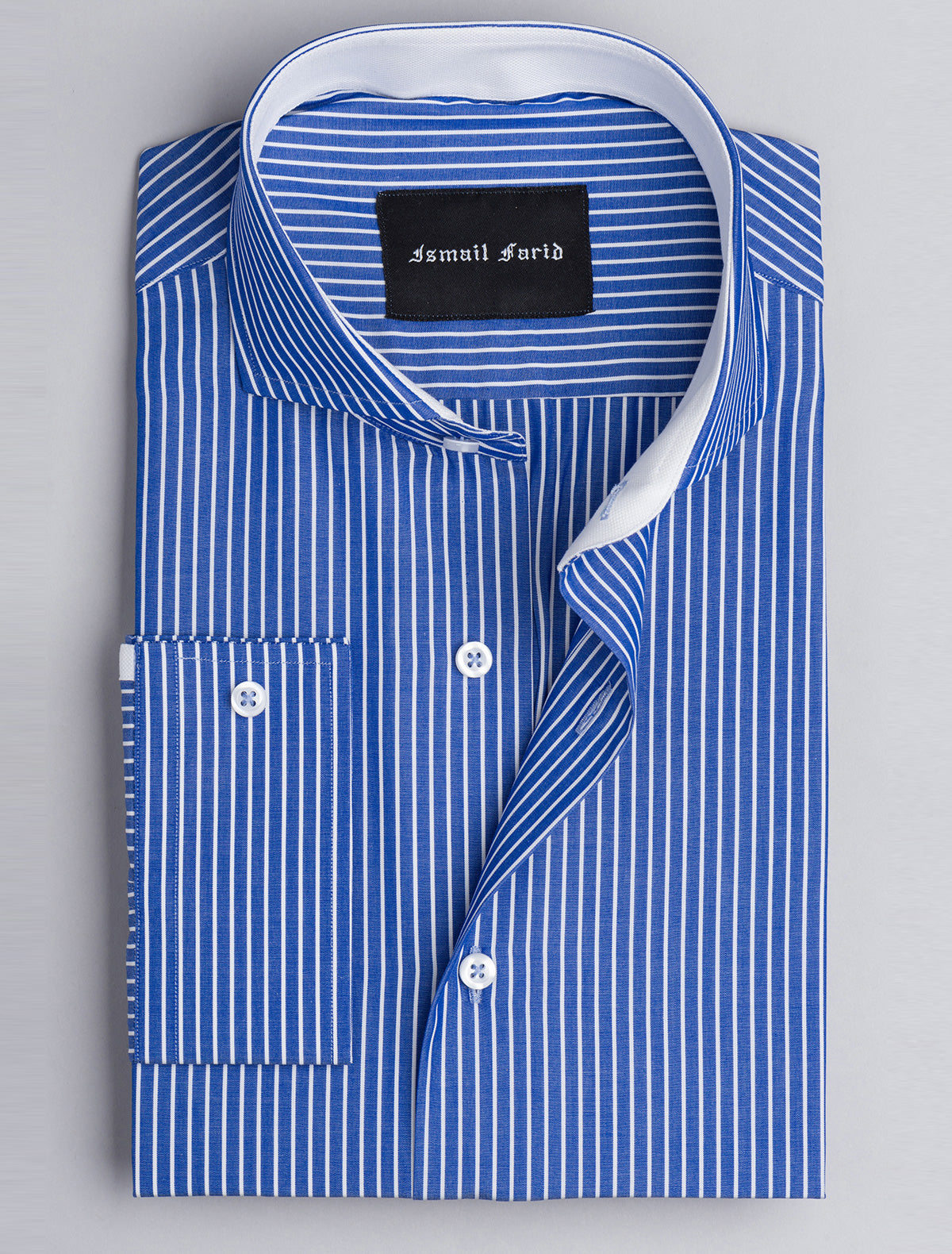 BLUE PIN STRIPE - SPREAD COLLAR SHIRT