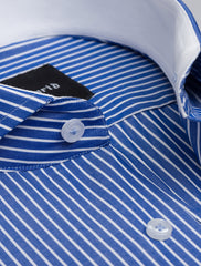 BLUE PIN STRIPE - SPREAD COLLAR SHIRT