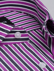 PURPLE & GREY MULI-STRIPED SHIRT
