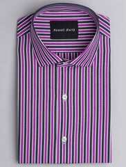 PURPLE & GREY MULI-STRIPED SHIRT