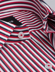 RED & GREY MULI-STRIPED SHIRT