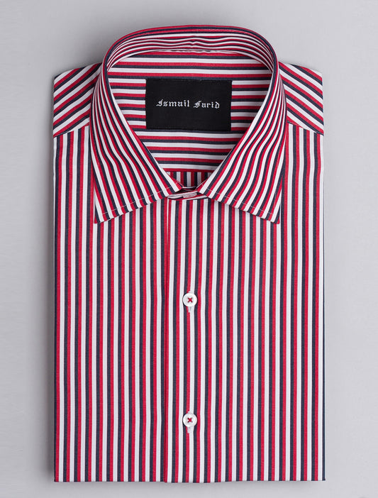 RED & GREY MULI-STRIPED SHIRT