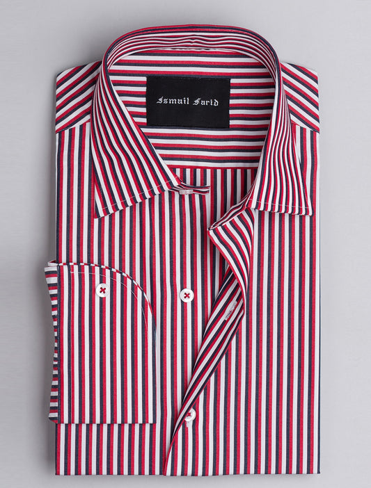 RED & GREY MULI-STRIPED SHIRT