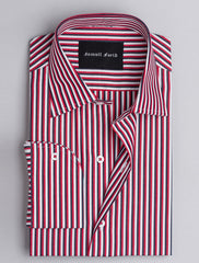 RED & GREY MULI-STRIPED SHIRT