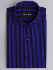 BLUE-BLACK STRIPED SHIRT