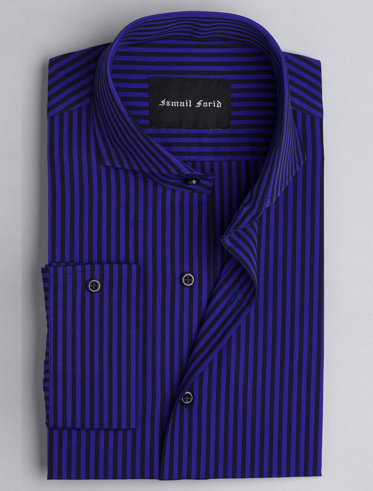 BLUE-BLACK STRIPED SHIRT