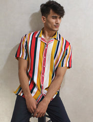 BOLD VERTICAL STRIPE SHIRT