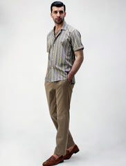 BARCODE STRIPES HALF SLEEVES SHIRT