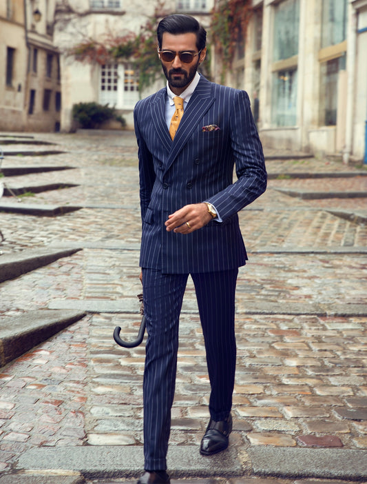 BLUE CLASSIC DOUBLE BREASTED TWO PIECE SUIT