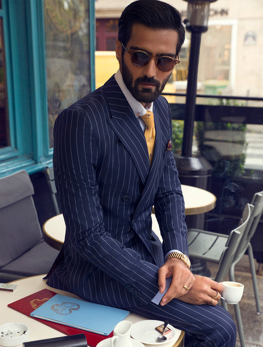 BLUE CLASSIC DOUBLE BREASTED TWO PIECE SUIT