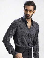 GRAY PAISLEY PRINT SHIRT