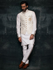 OFFWHITE RAWSILK WAISTCOAT
