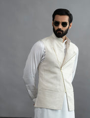 CROSS FRONT - JACQUARD WAISTCOAT