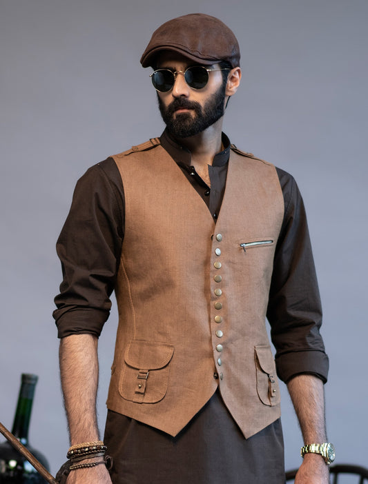 TAN SHORT WAISTCOAT