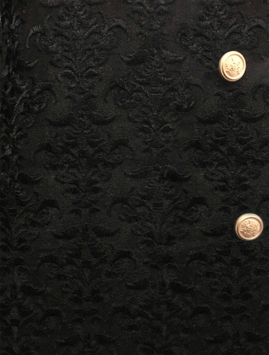 BLACK RAWSILK EMBROIDERED WAISTCOAT