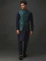 GREEN DIGITAL PRINT WAISTCOAT