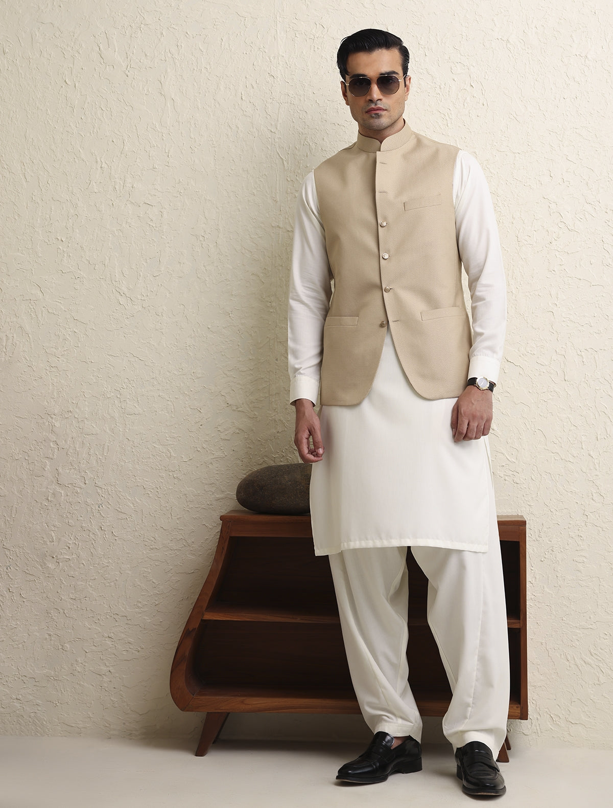CLASSIC BEIGE WAISTCOAT – Ismail Farid Pakistan