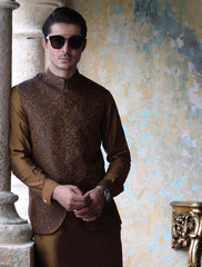 TAN JAMAWAR WAISTCOAT