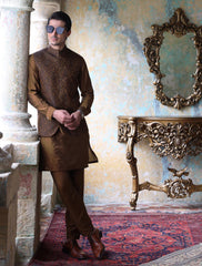 TAN JAMAWAR WAISTCOAT