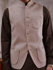 BEIGE LINEN WAISTCOAT